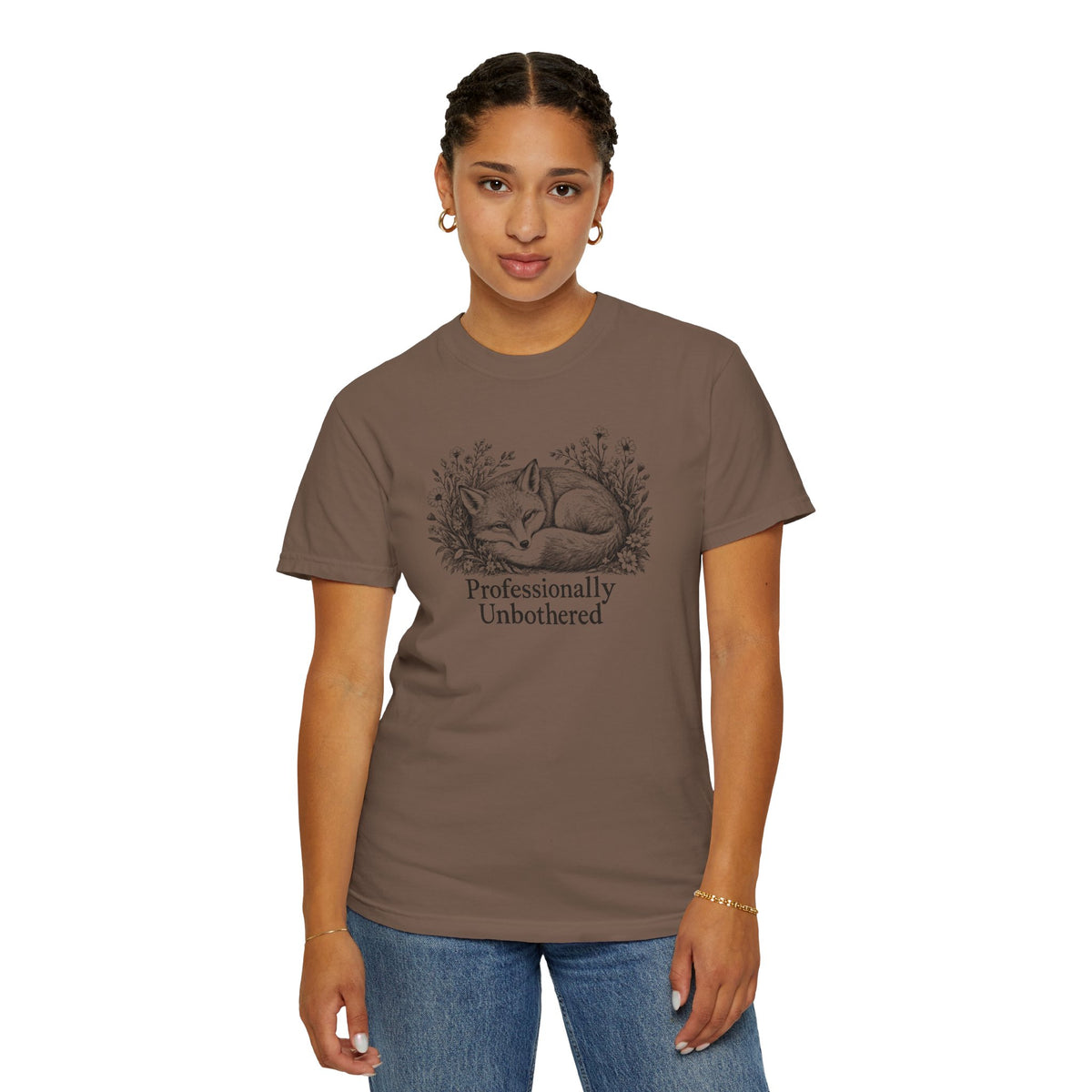 Professionally Unbothered T-Shirt | Vintage Fox Graphic Tee | Comfort Colors 1717
