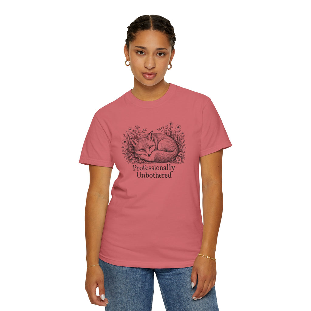 Professionally Unbothered T-Shirt | Vintage Fox Graphic Tee | Comfort Colors 1717