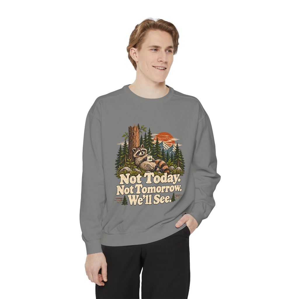 Not Today. Not Tomorrow. We'll See. | Funny Raccoon Sweatshirt