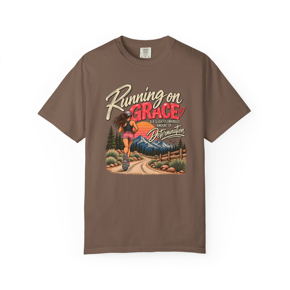 Running on Grace T-Shirt | Funny Faith & Running Graphic Tee