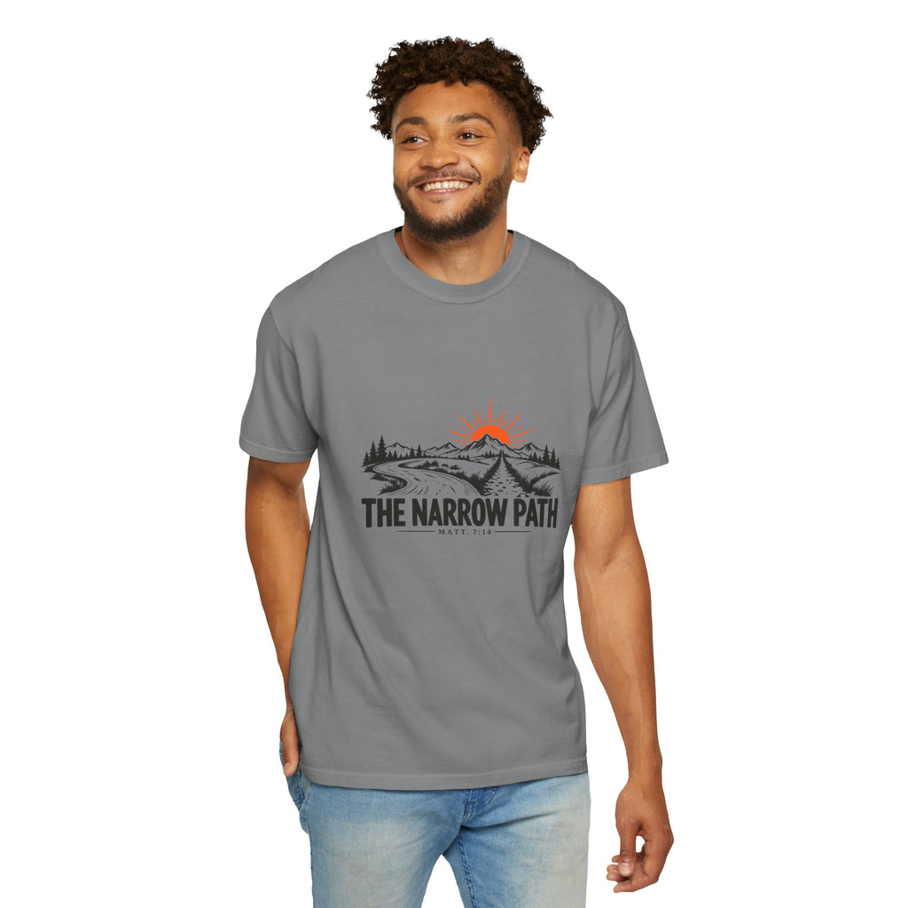 The Narrow Path Comfort Colors® T-Shirt | Faith & Outdoor Graphic Tee