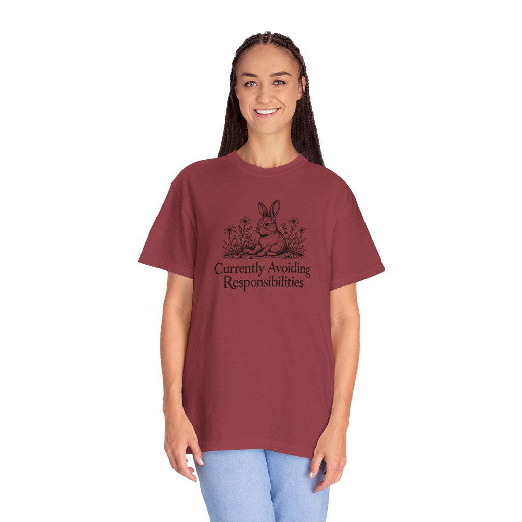 Currently Avoiding Responsibilities | Vintage Bunny Graphic Tee