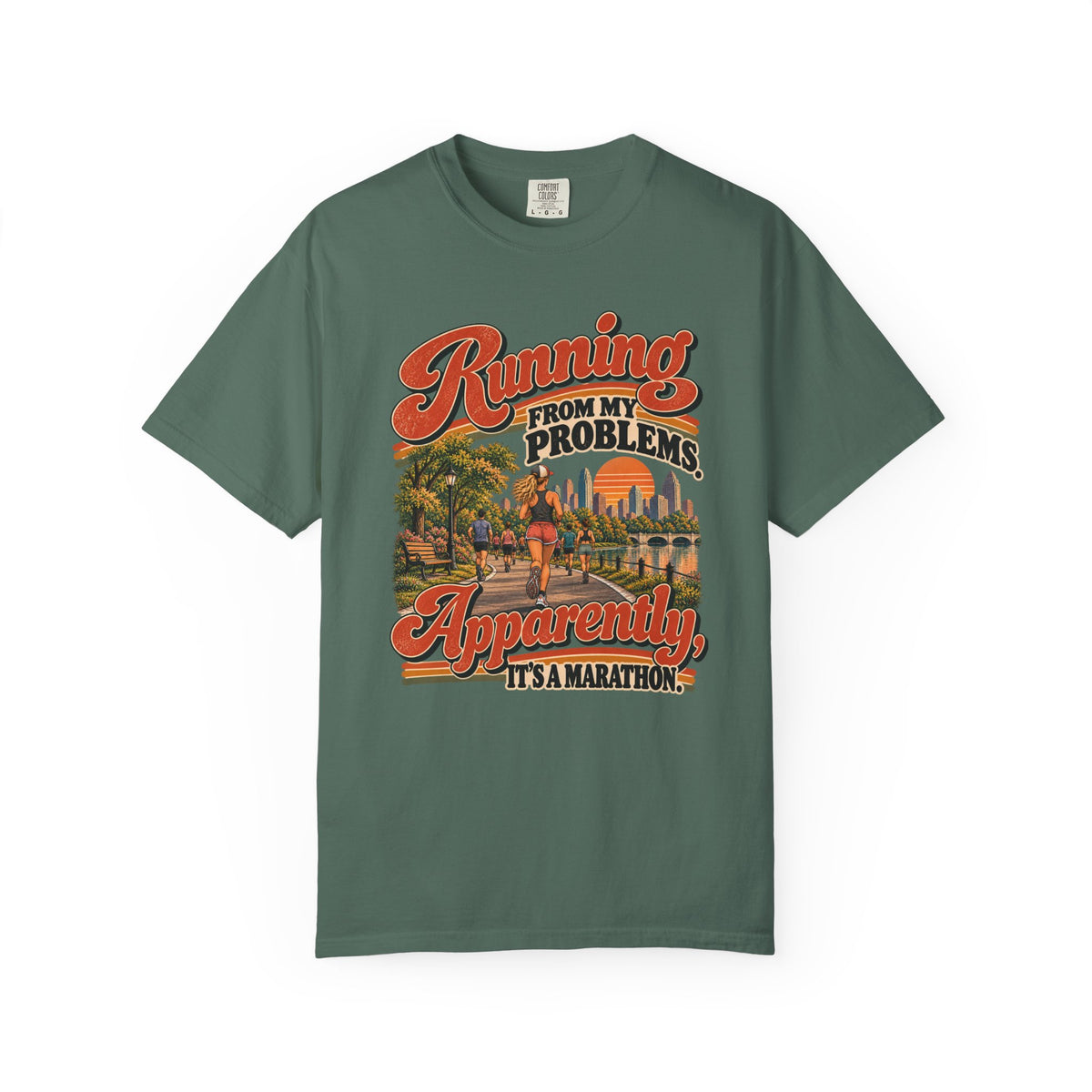 Running From My Problems – Funny Marathon Runner Graphic Tee