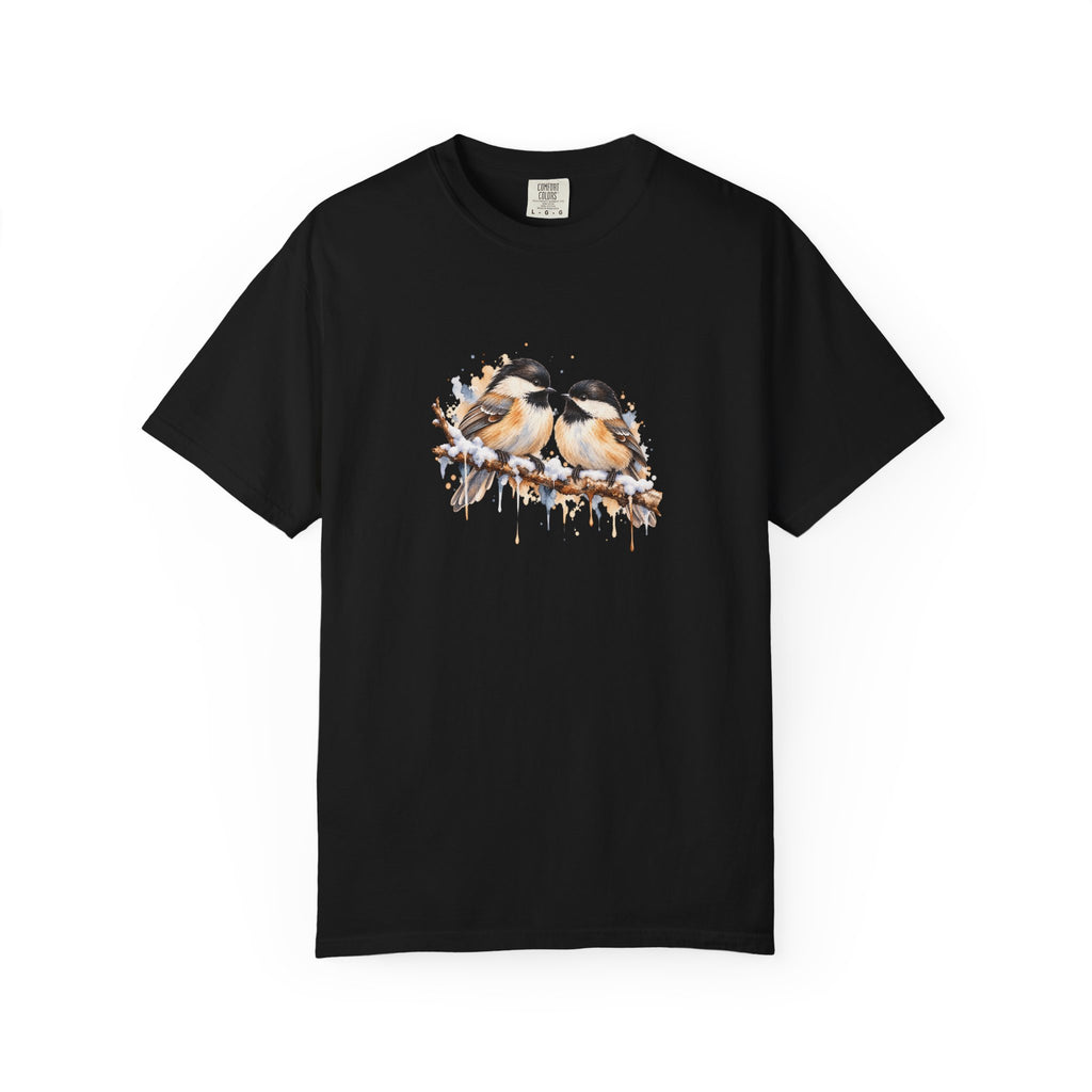 Watercolor Chickadee Birds T-Shirt | Comfort Colors 1717
