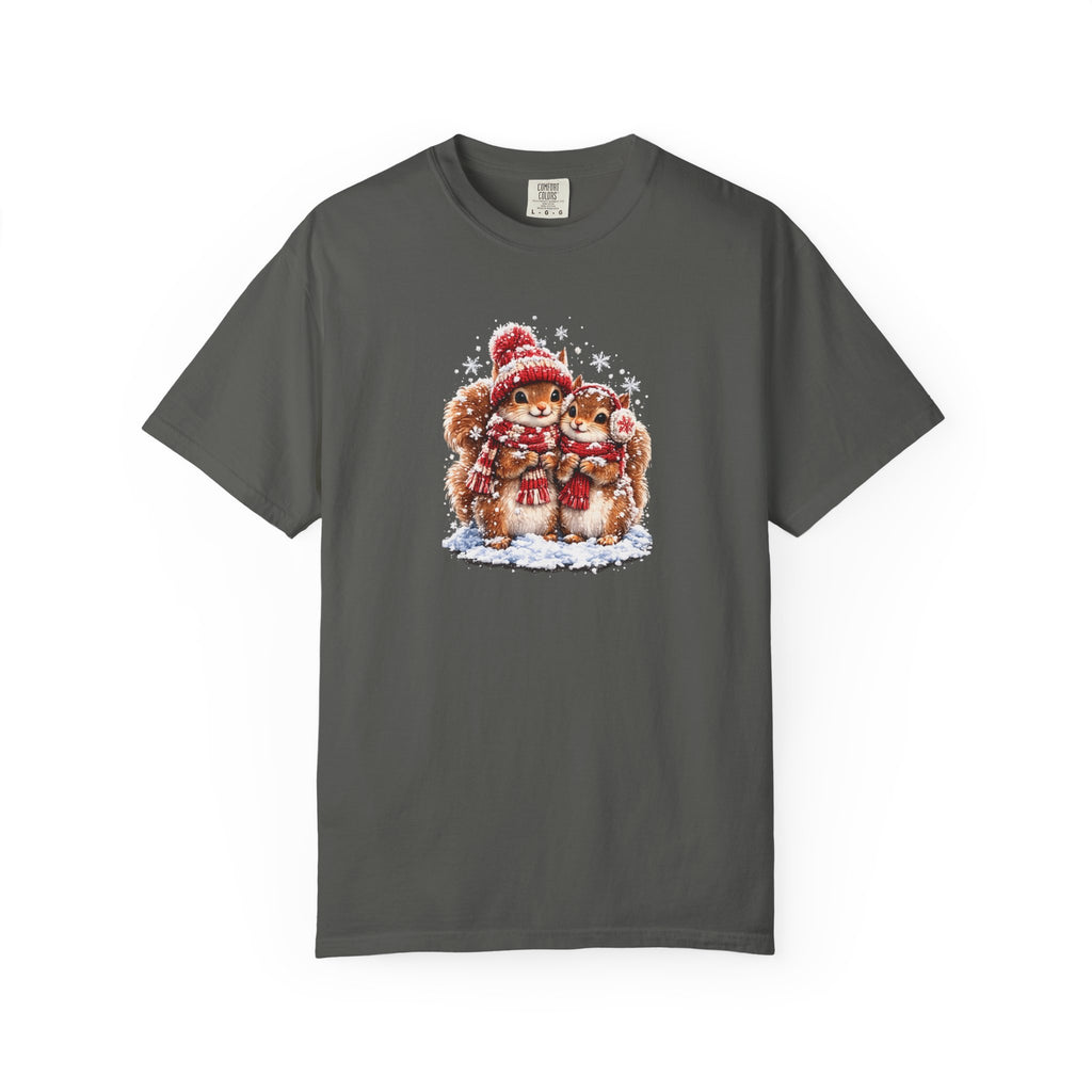 Winter Squirrels T-Shirt | Cute Woodland Graphic Tee | Comfort Colors 1717