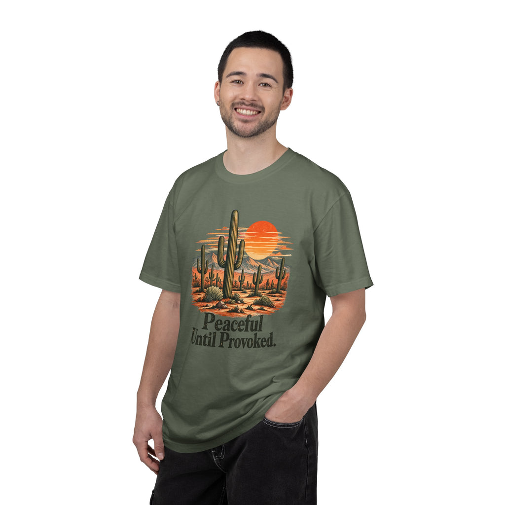 Peaceful Until Provoked | Vintage Desert Cactus Graphic Tee