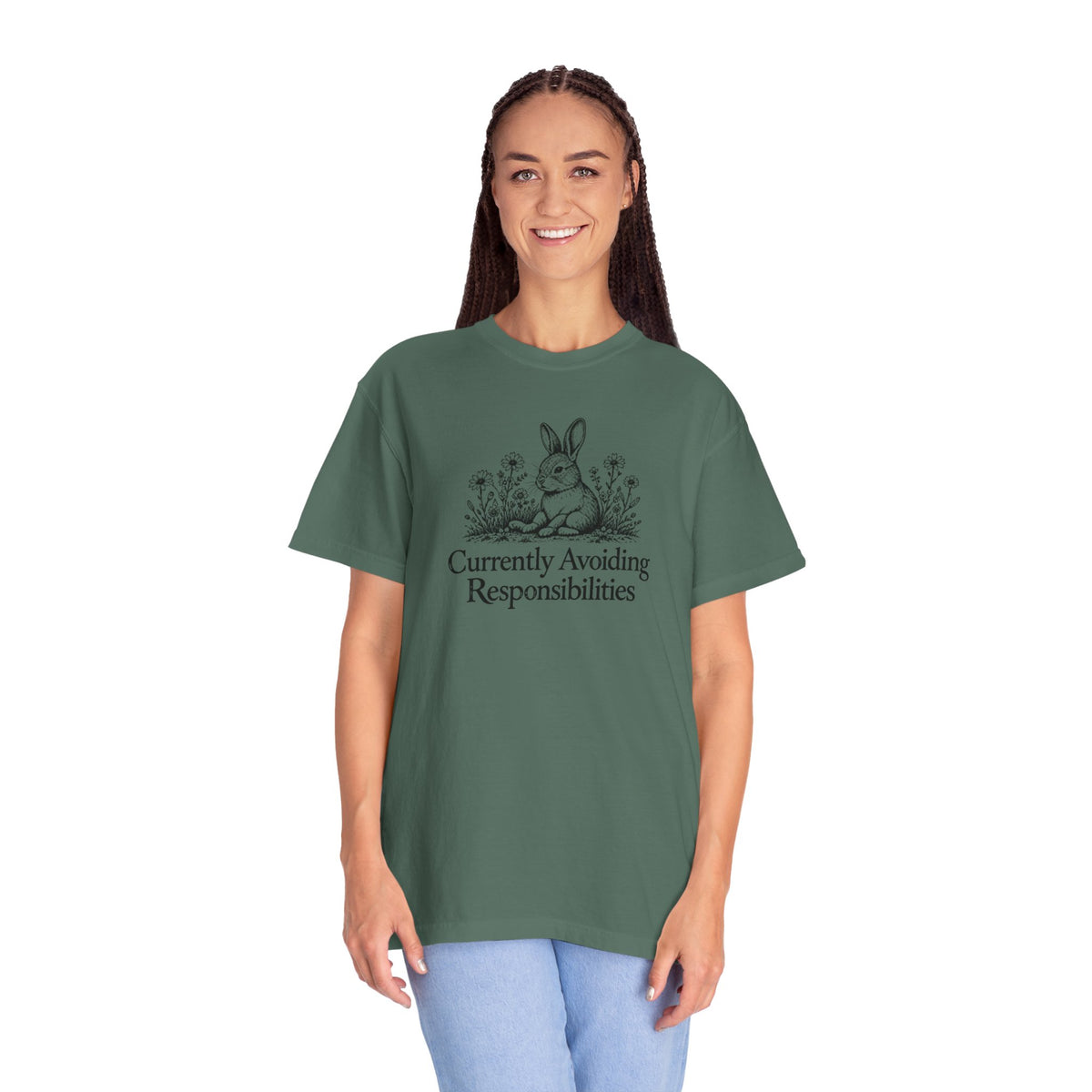 Currently Avoiding Responsibilities | Vintage Bunny Graphic Tee