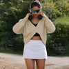 Oversized V-Neck Criss Cross Sweatshirt
