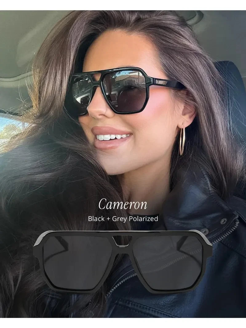 Oversized Polarized Navigator Sunglasses