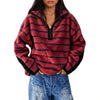 Striped Half-Zip Fleece Sweatshirt