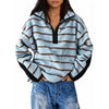 Striped Half-Zip Fleece Sweatshirt