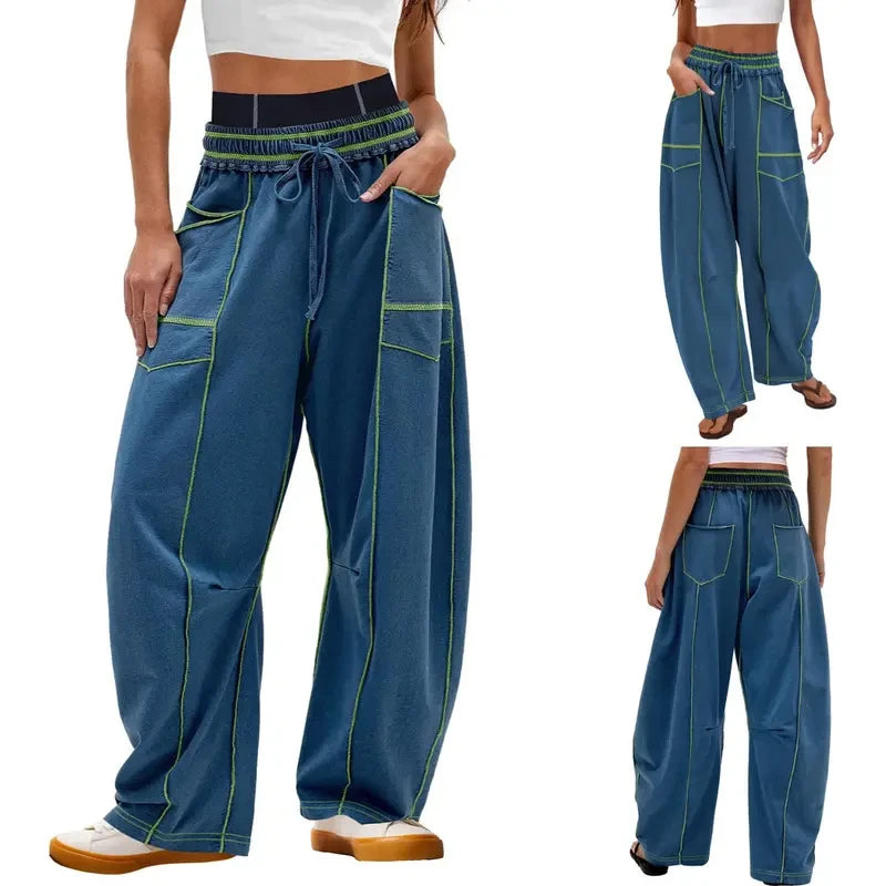 Womens Baggy Wide Leg Lounge Pants