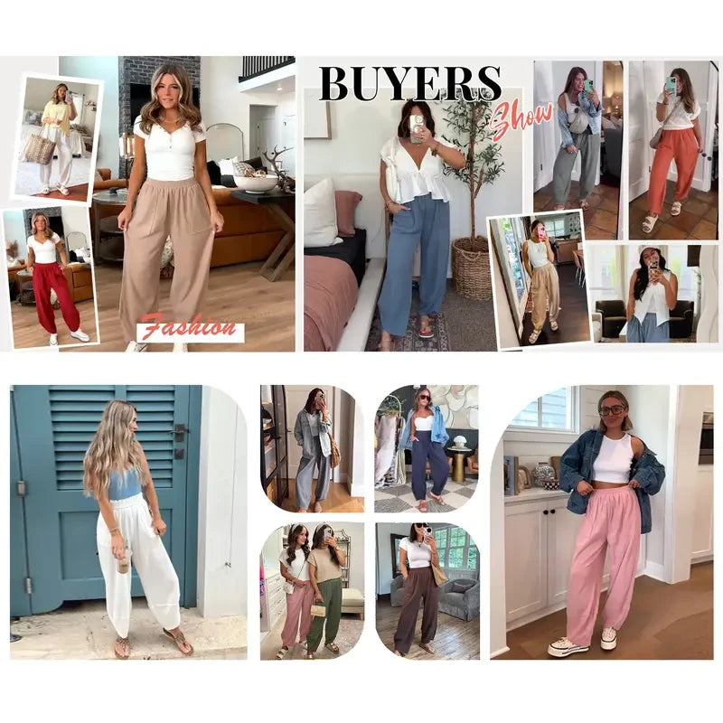 Waffle Knit Wide Leg Lounge Pants