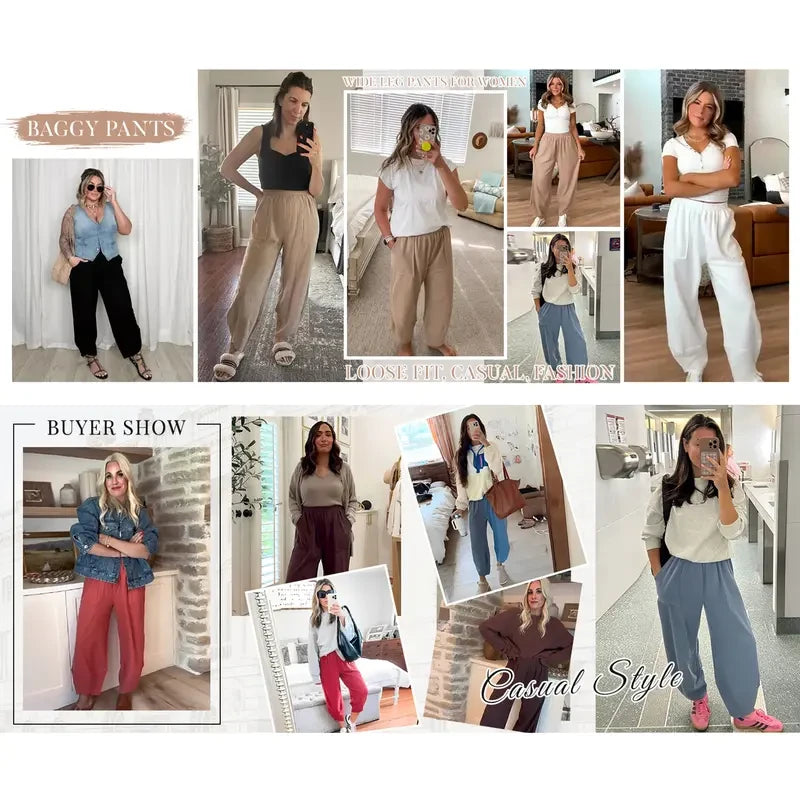 Waffle Knit Wide Leg Lounge Pants