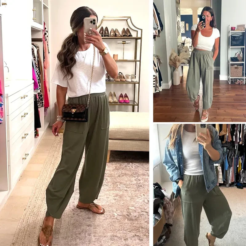 Waffle Knit Wide Leg Lounge Pants