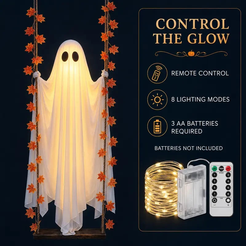 LED Swinging Ghost Porch Decoration