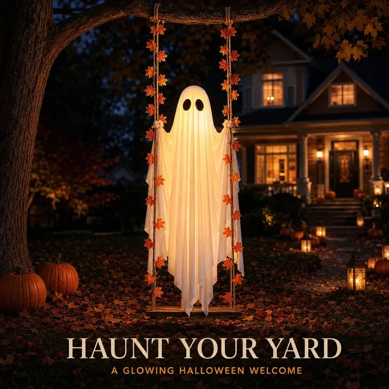 LED Swinging Ghost Porch Decoration