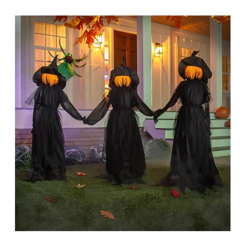 Lighted Halloween Witch Stakes Set