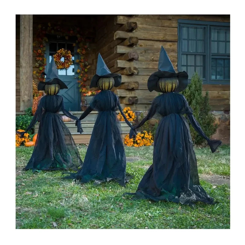 Lighted Halloween Witch Stakes Set