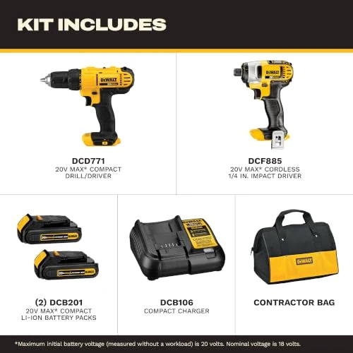 Cordless Drill and Impact Driver Combo Kit