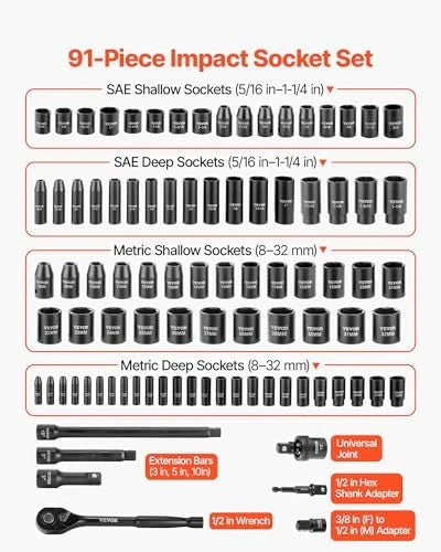 VEVOR Impact Socket Set