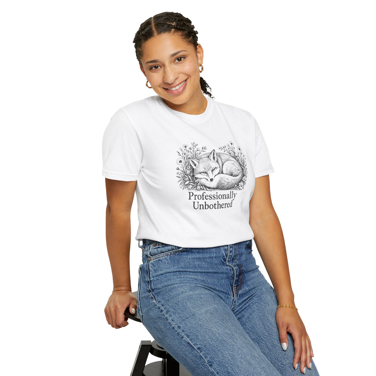 Professionally Unbothered T-Shirt | Vintage Fox Graphic Tee | Comfort Colors 1717