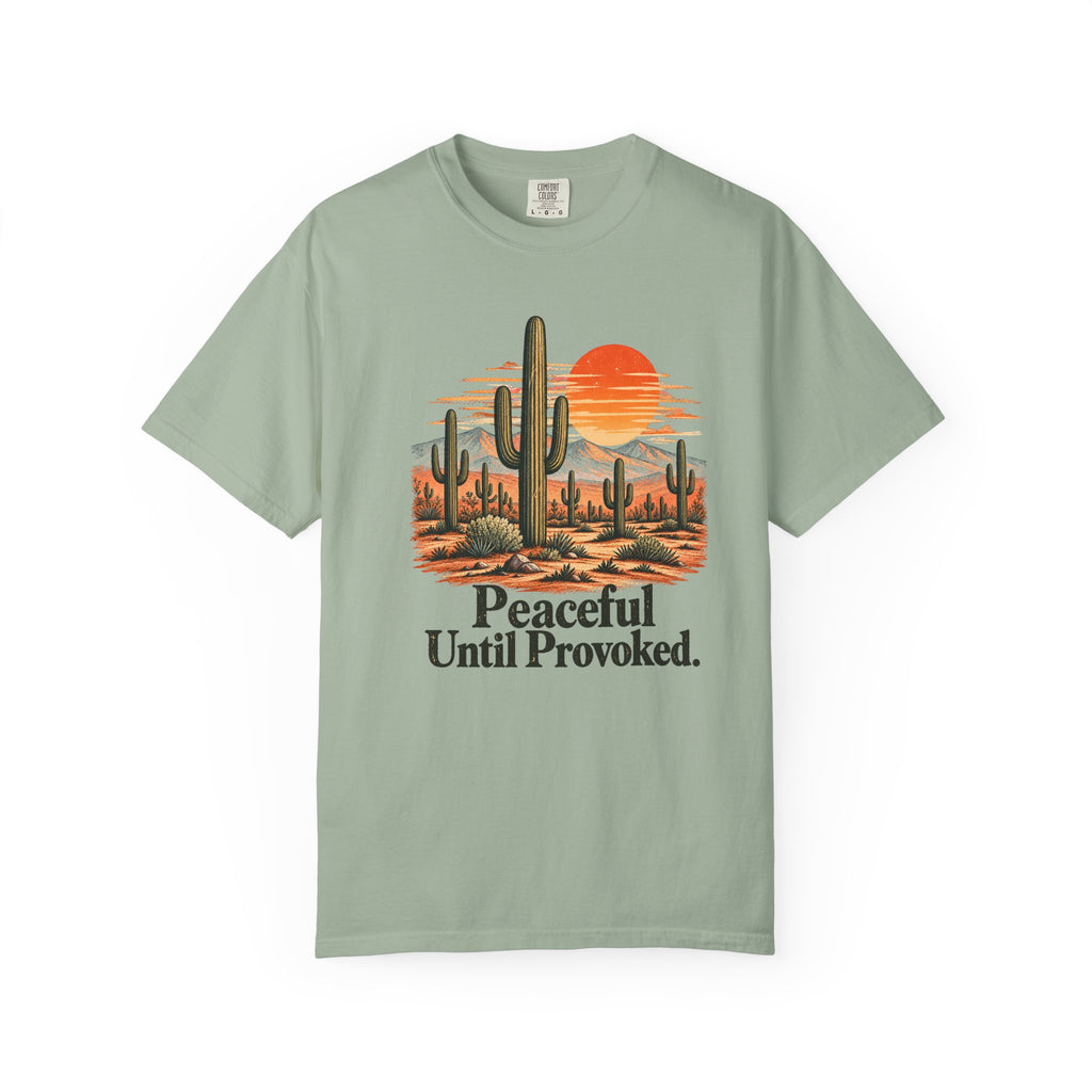Peaceful Until Provoked | Vintage Desert Cactus Graphic Tee