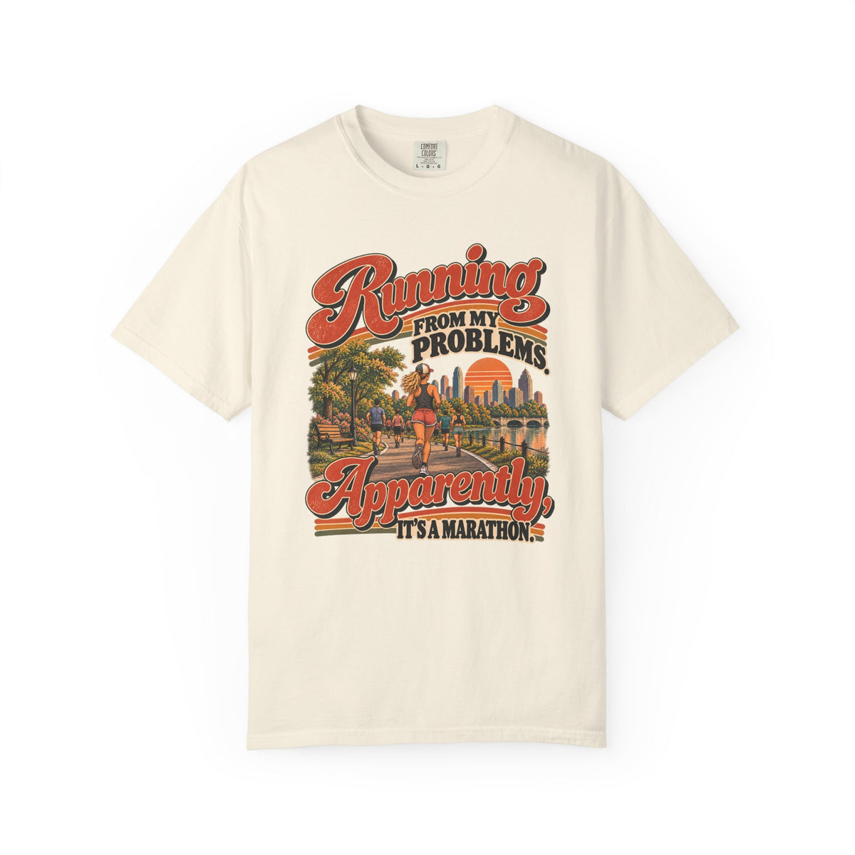 Running From My Problems – Funny Marathon Runner Graphic Tee
