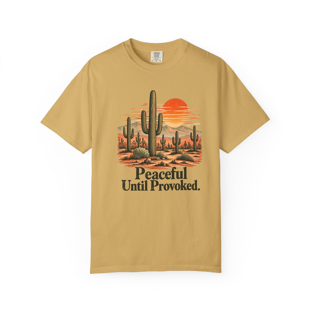 Peaceful Until Provoked | Vintage Desert Cactus Graphic Tee