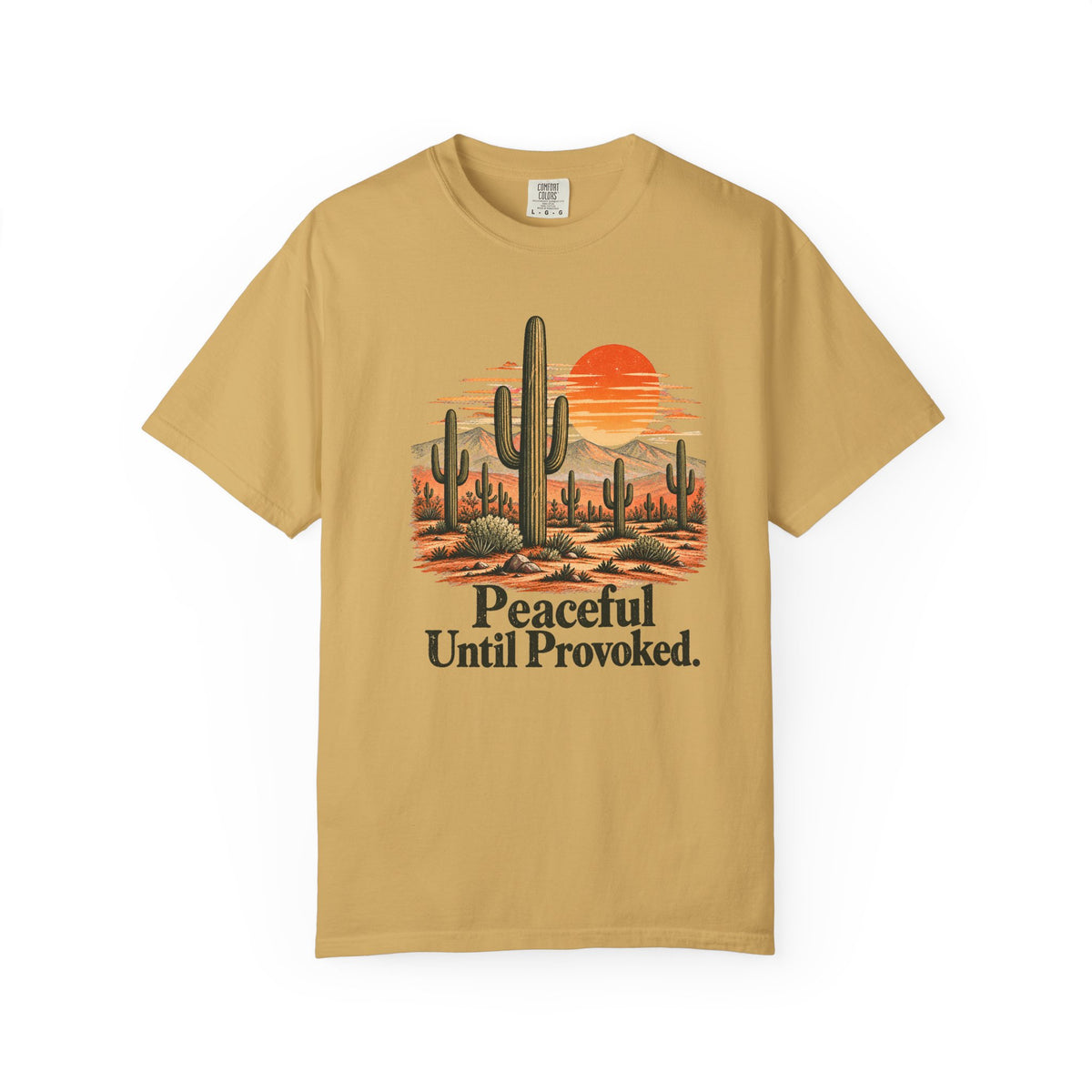 Peaceful Until Provoked | Vintage Desert Cactus Graphic Tee
