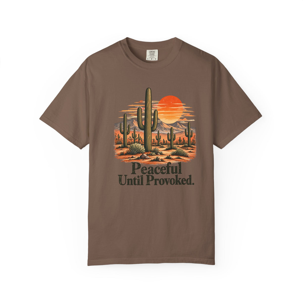 Peaceful Until Provoked | Vintage Desert Cactus Graphic Tee