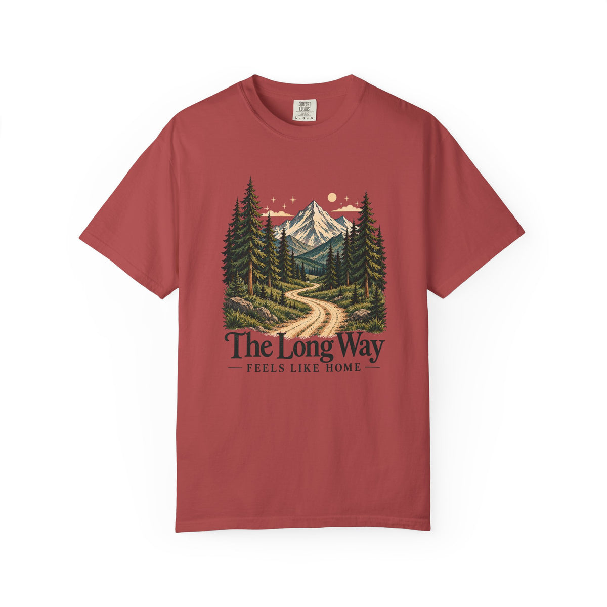 The Long Way Feels Like Home T-Shirt | Vintage Mountain Graphic Tee | Comfort Colors 1717