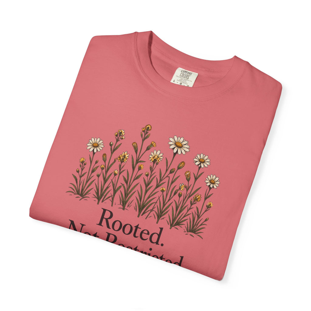 Rooted Not Restricted T-Shirt | Vintage Wildflower Graphic Tee | Comfort Colors 1717