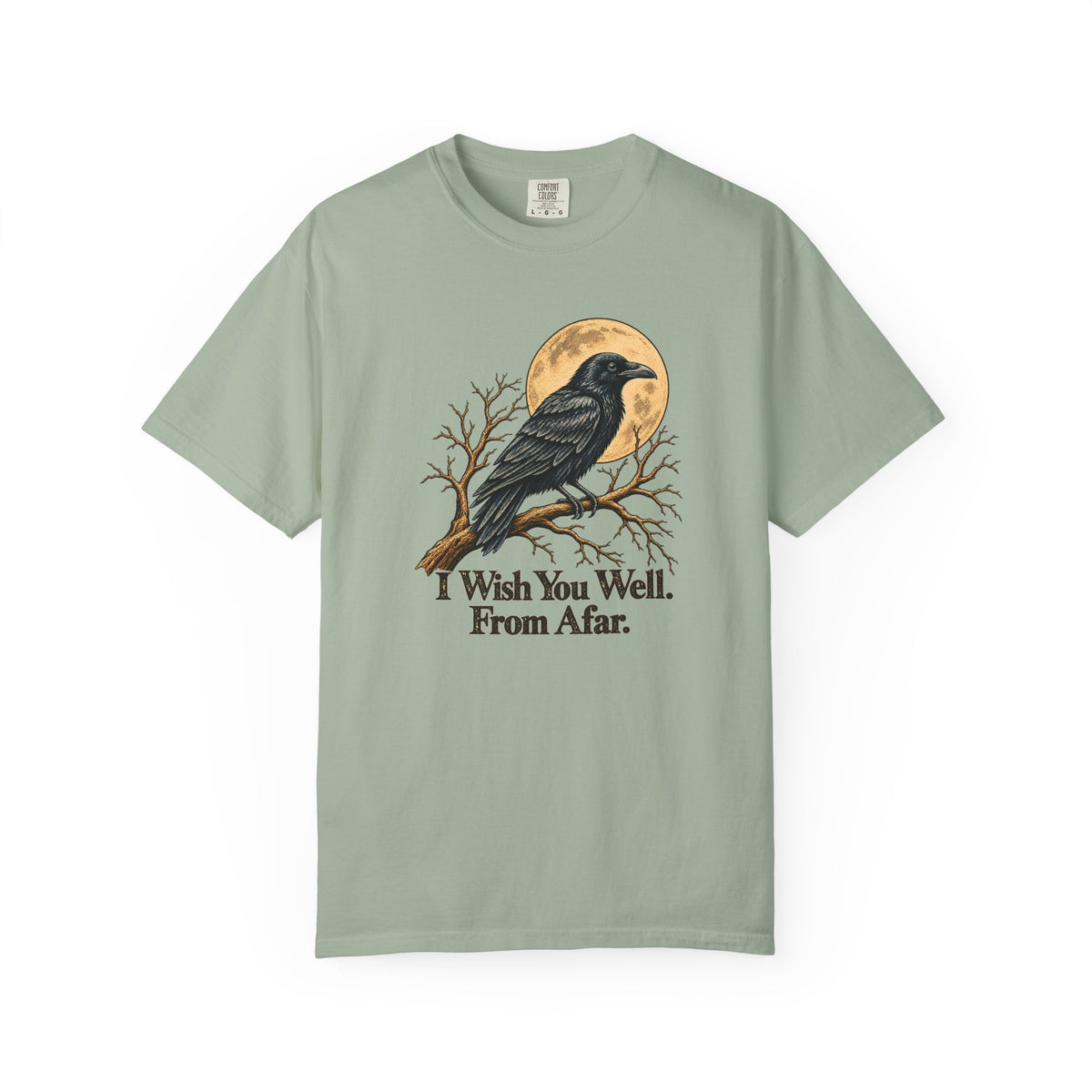 I Wish You Well From Afar T-Shirt | Vintage Raven Graphic Tee | Comfort Colors 1717