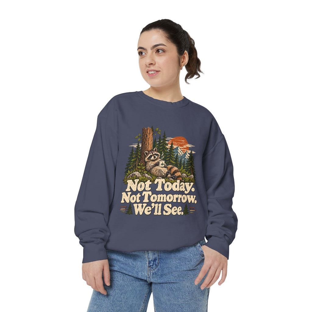 Not Today. Not Tomorrow. We'll See. | Funny Raccoon Sweatshirt