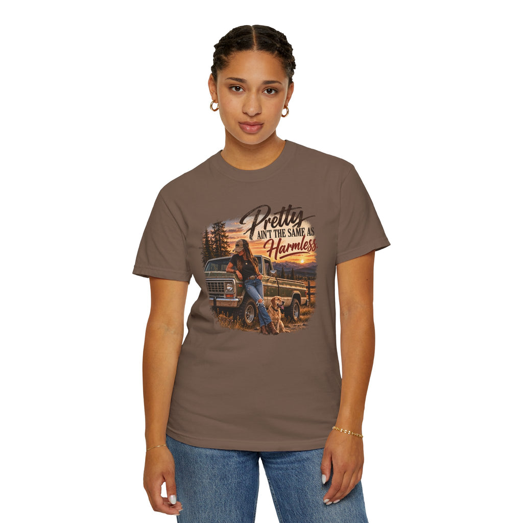 Pretty Ain't the Same as Harmless T-Shirt | Vintage Western Graphic Tee | Comfort Colors 1717