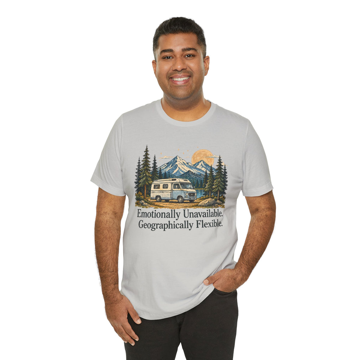 Emotionally Unavailable Geographically Flexible | Vintage Camping Tee