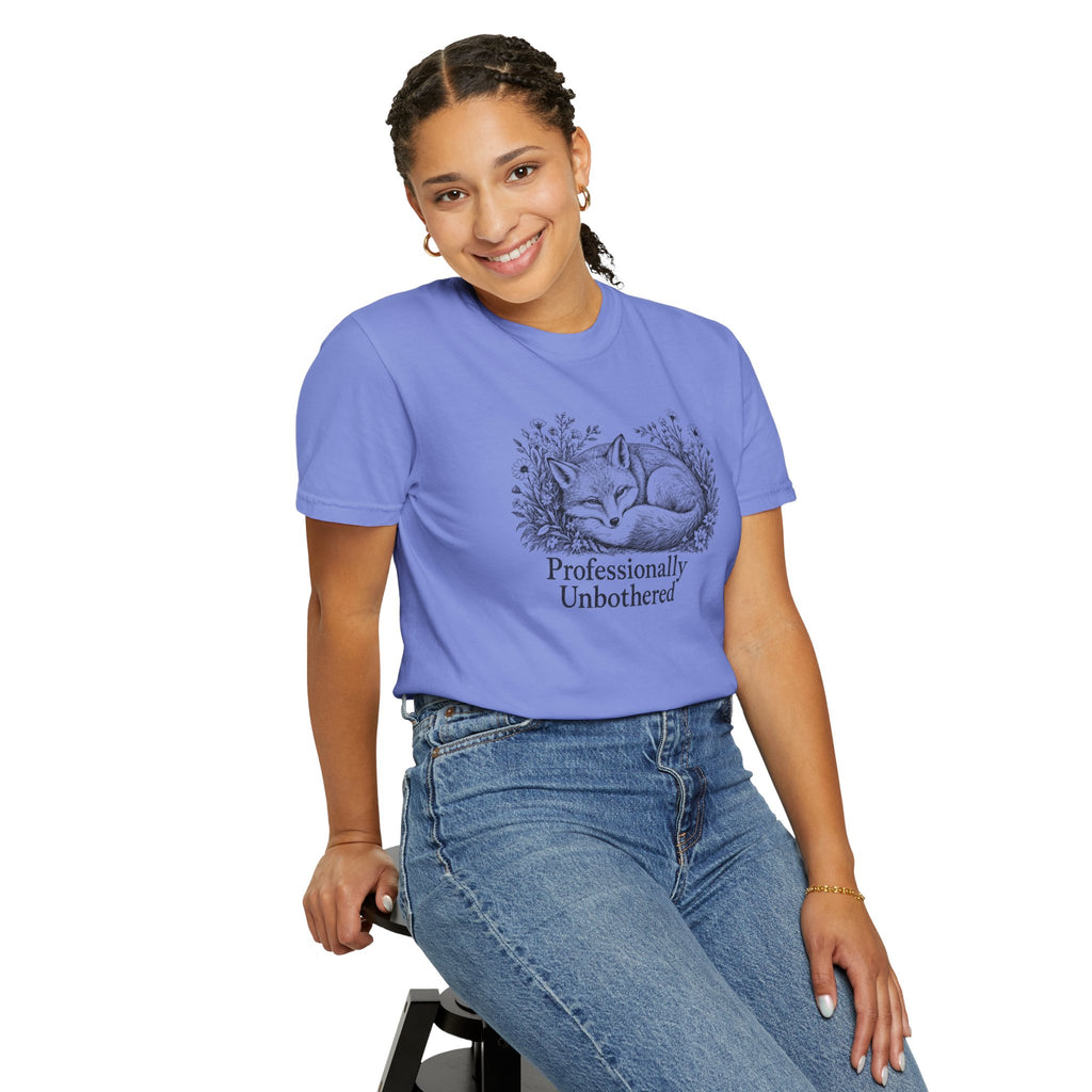 Professionally Unbothered T-Shirt | Vintage Fox Graphic Tee | Comfort Colors 1717