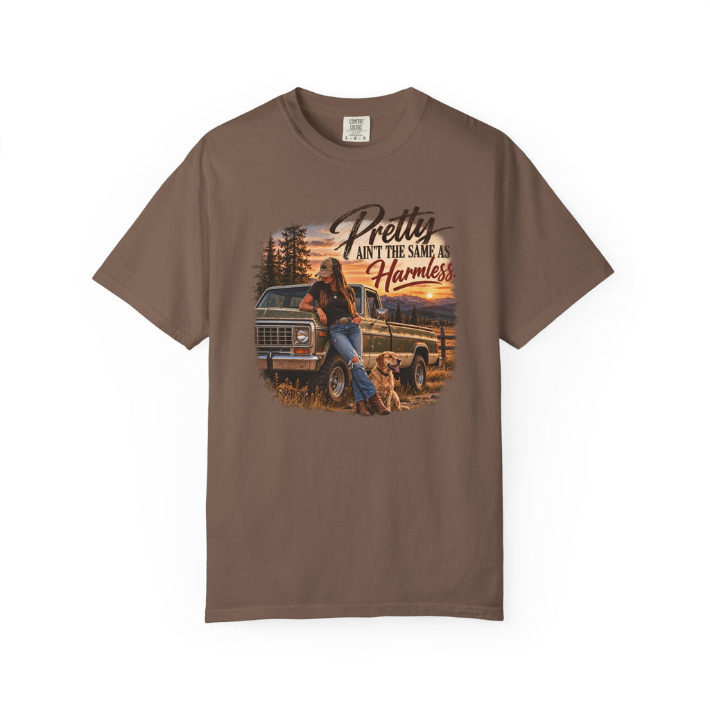 Pretty Ain't the Same as Harmless T-Shirt | Vintage Western Graphic Tee | Comfort Colors 1717