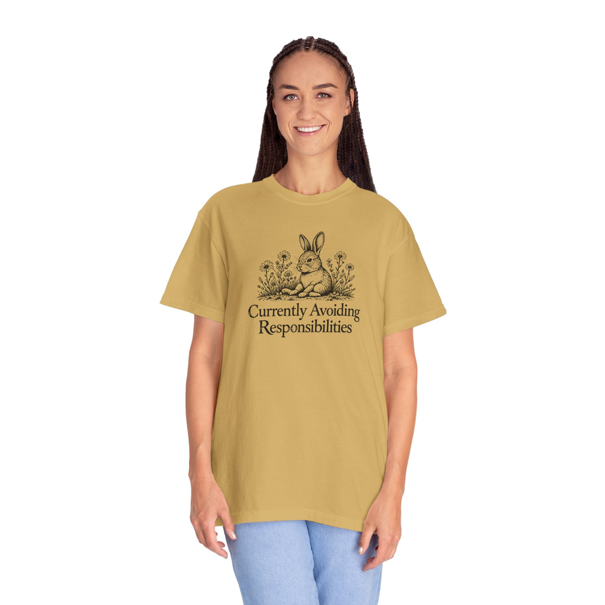 Currently Avoiding Responsibilities | Vintage Bunny Graphic Tee