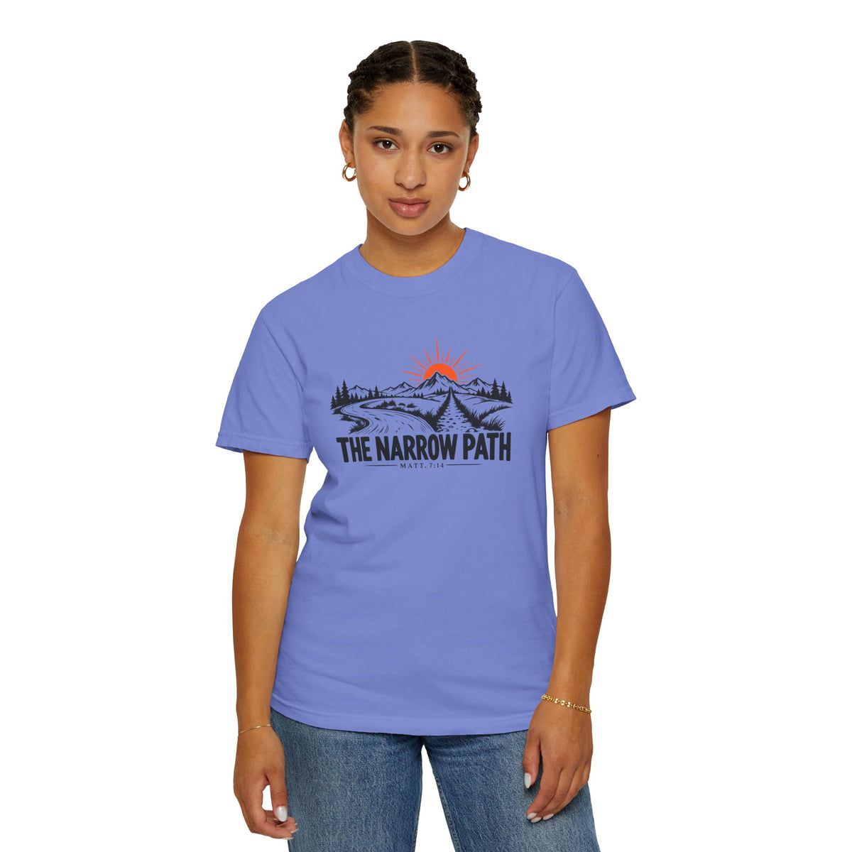 The Narrow Path Comfort Colors® T-Shirt | Faith & Outdoor Graphic Tee
