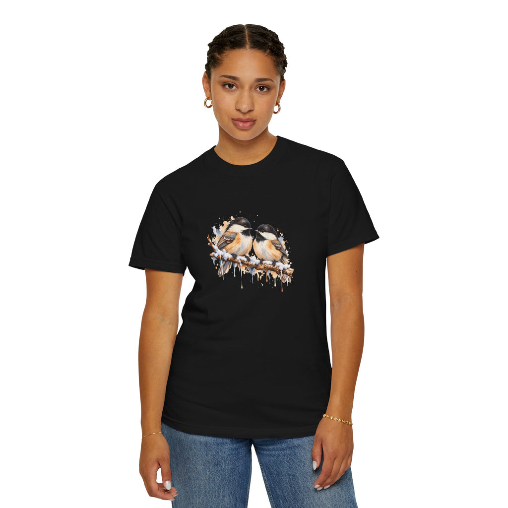 Watercolor Chickadee Birds T-Shirt | Comfort Colors 1717