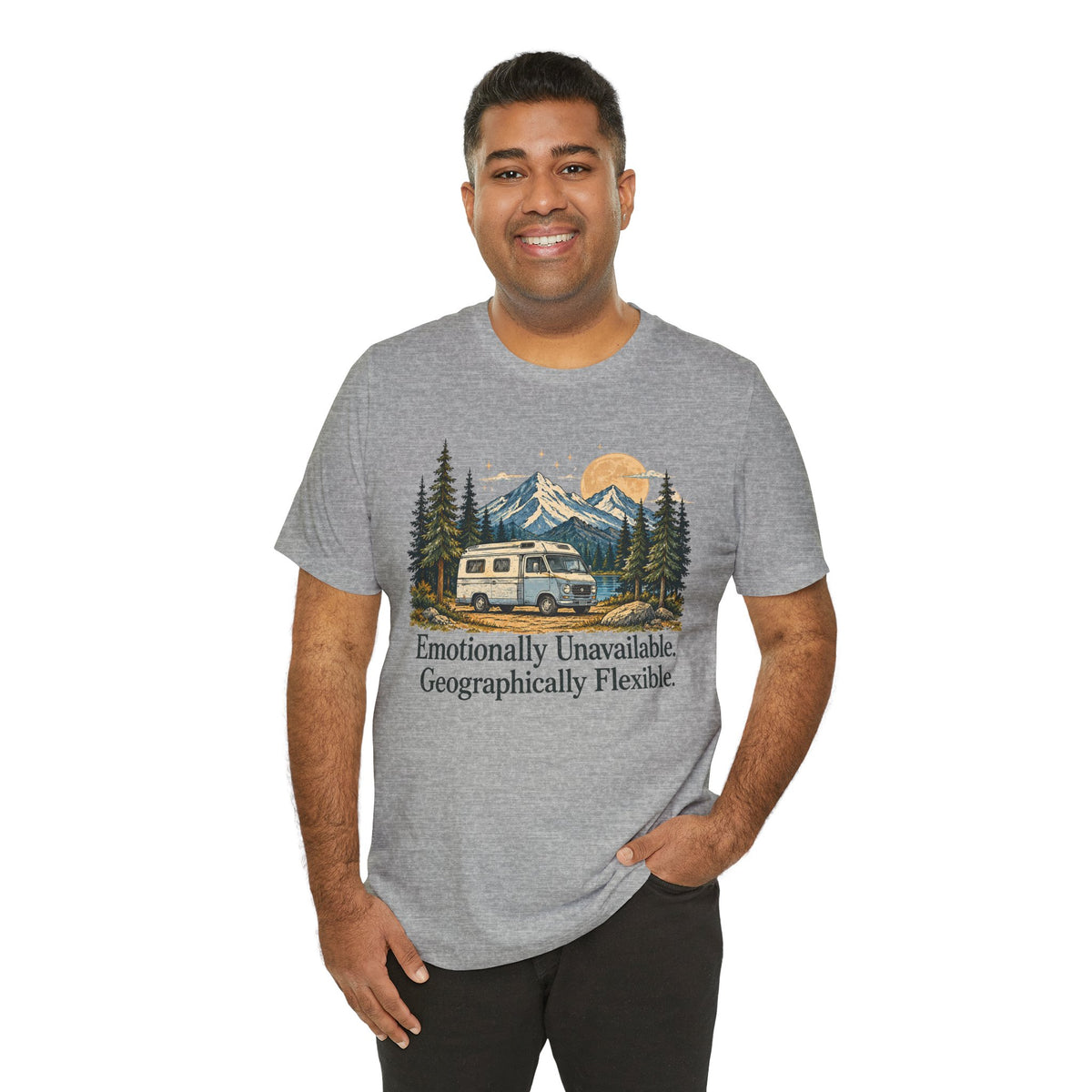 Emotionally Unavailable Geographically Flexible | Vintage Camping Tee