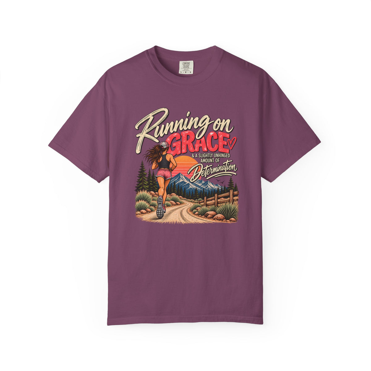 Running on Grace T-Shirt | Funny Faith & Running Graphic Tee