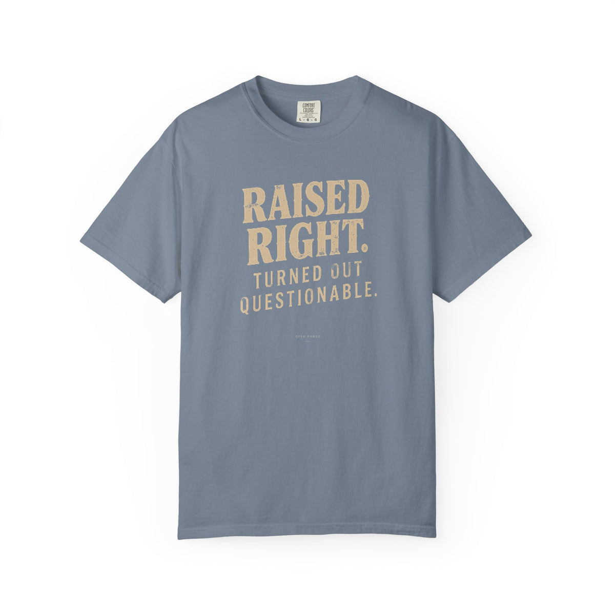 Raised Right Turned Out Questionable T-Shirt | Funny Graphic Tee | Comfort Colors 1717