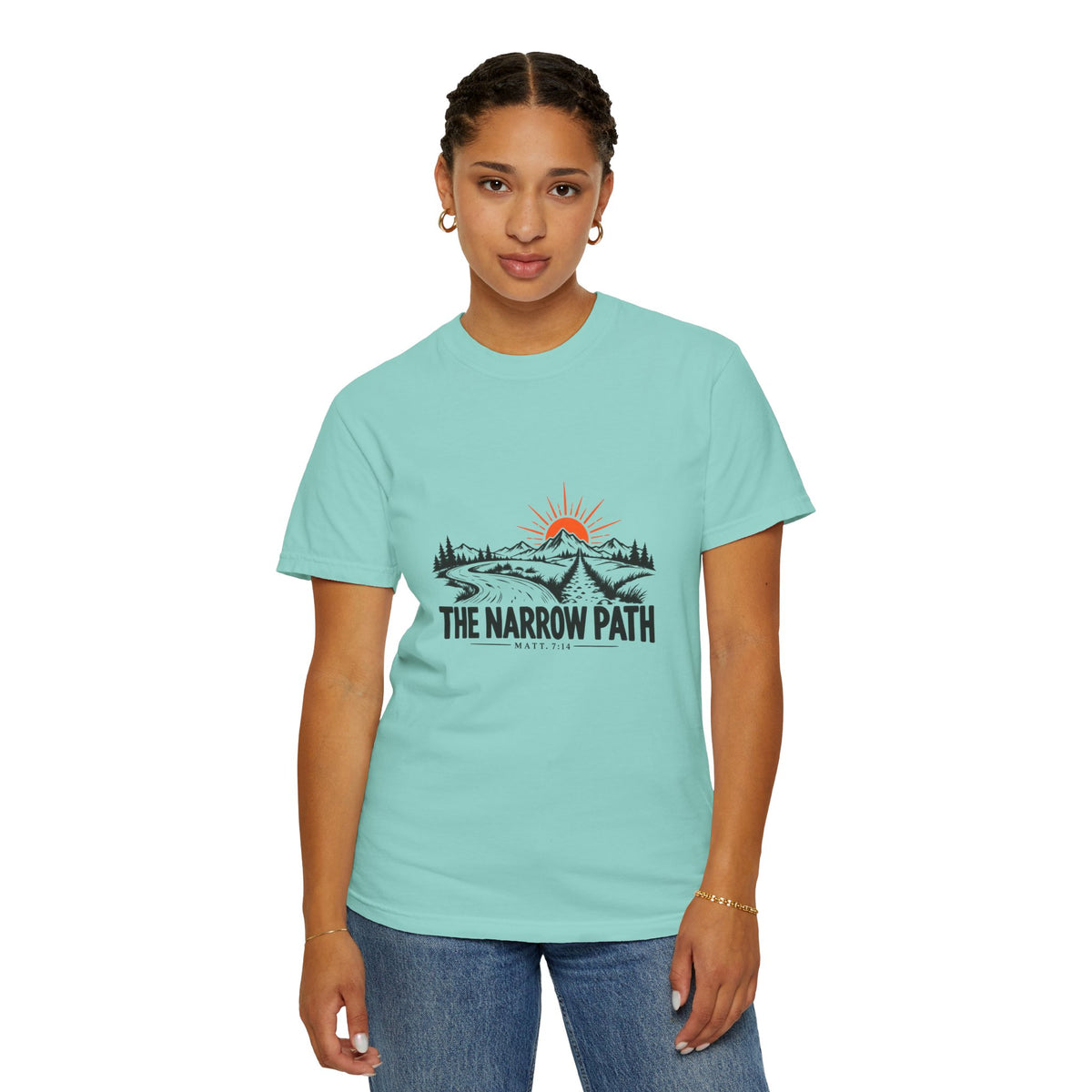 The Narrow Path Comfort Colors® T-Shirt | Faith & Outdoor Graphic Tee