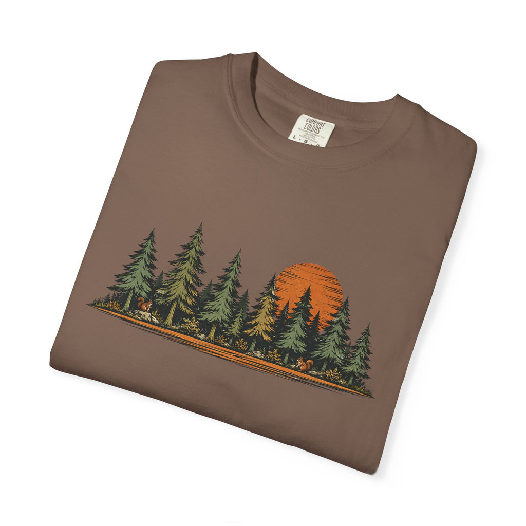 Vintage Forest Sunset T-Shirt | Nature Graphic Tee | Comfort Colors 1717