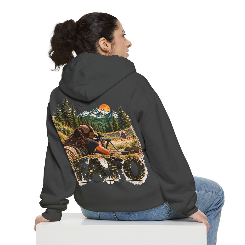 FAFO Women's Shooting Range Hoodie | Mountain Graphic Sweatshirt