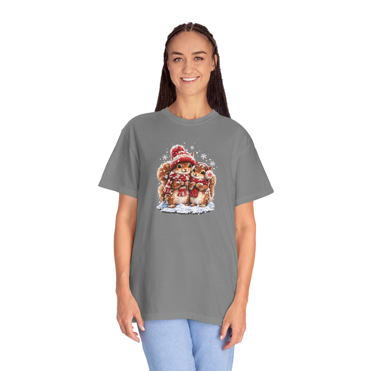 Winter Squirrels T-Shirt | Cute Woodland Graphic Tee | Comfort Colors 1717