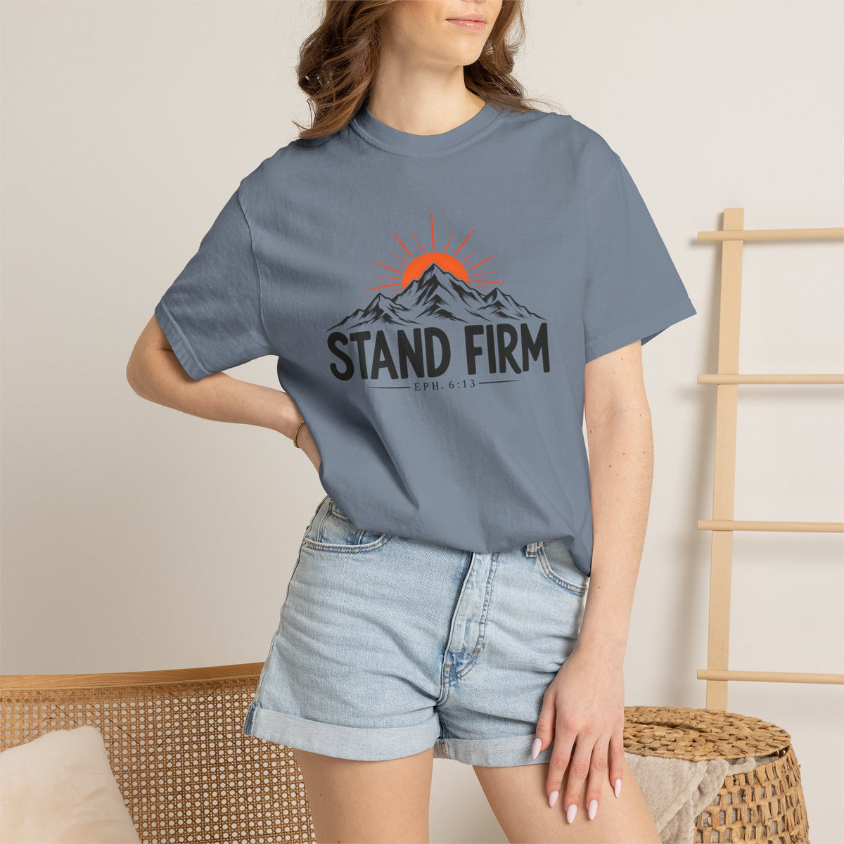 Stand Firm Ephesians 6:13 T-Shirt — Christian Mountain Graphic Tee